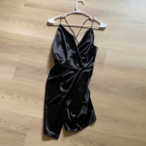 Black silk mini dress